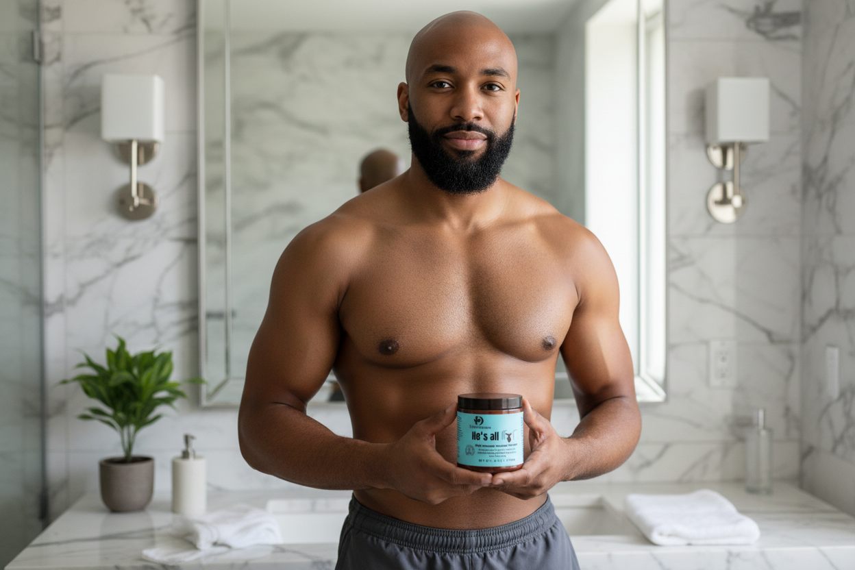 Close-up Male Grooming Lifestyle with He's all that